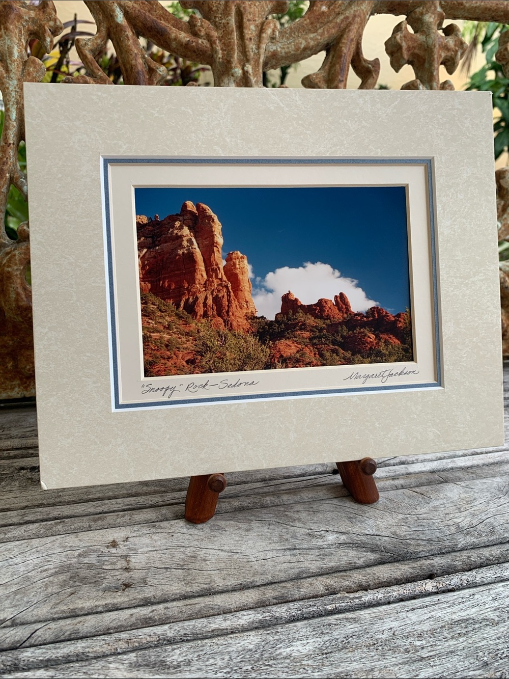 Framed “Snoopy” Red Rock Sedona Landscape Wall Art in Cream Mat